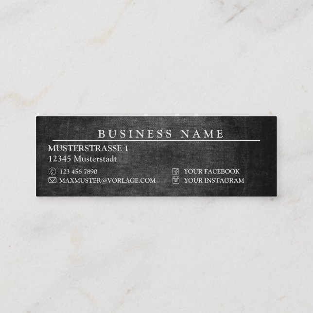 Professionelle Telefonnummerkarte (Rückseite)