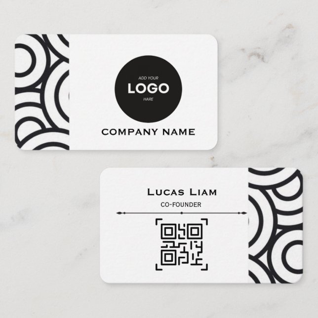 Professionelle Unternehmenslogo- & QR-Code-Geschäf Visitenkarte (Vorne/Hinten)