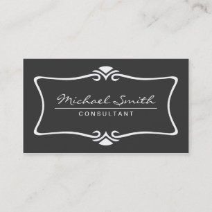 Professionelle Vintage Art Deco Eleganz Schwarz Visitenkarte