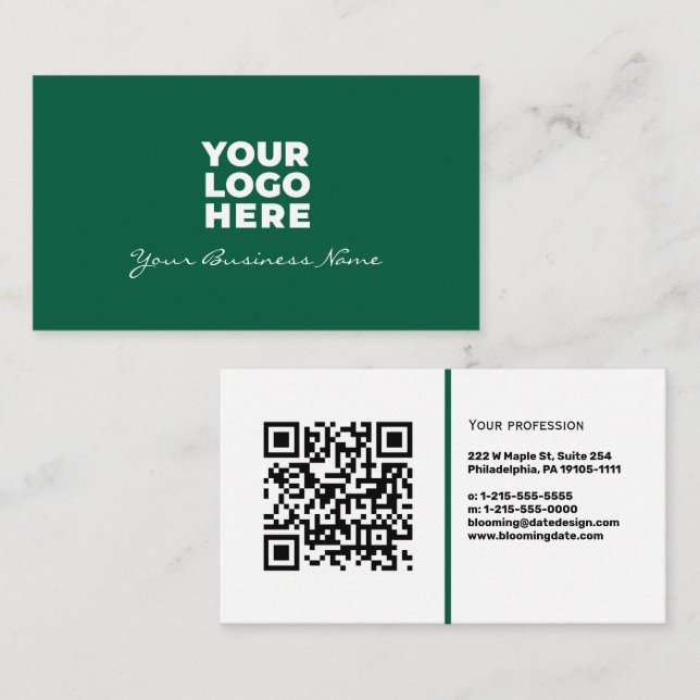 Professionelle Visitenkarte mit QR-Code und Logo (Vorne/Hinten)