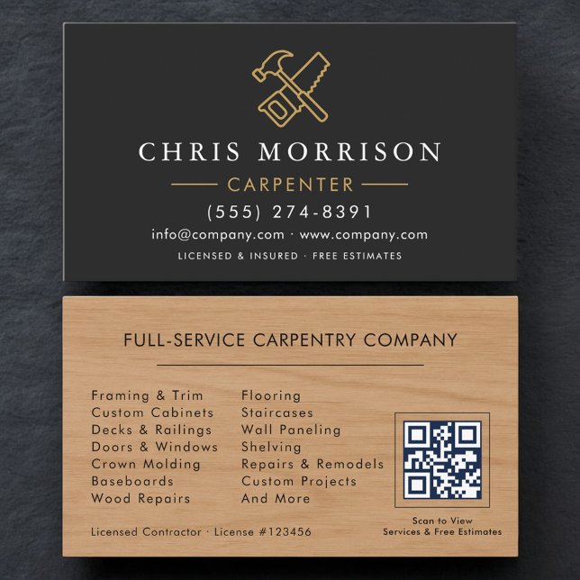 Professionelle Zimmermann QR-Code Visitenkarte (Von Creator hochgeladen)