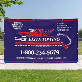 Professioneller Abschleppdienst Dunkelblau Banner