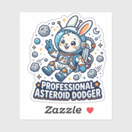 Professioneller Asteroiden-Ausweich-Hase Aufkleber