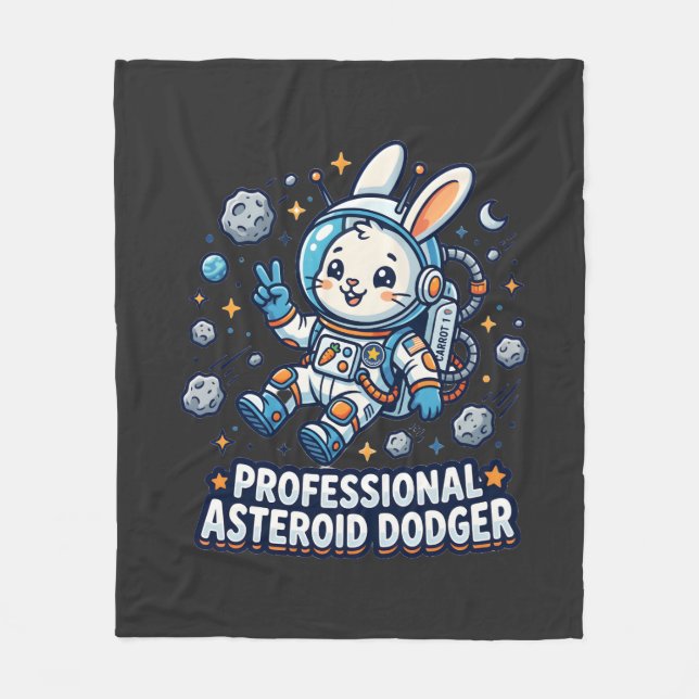 Professioneller Asteroiden-Ausweich-Hase Fleecedecke (Vorderseite)