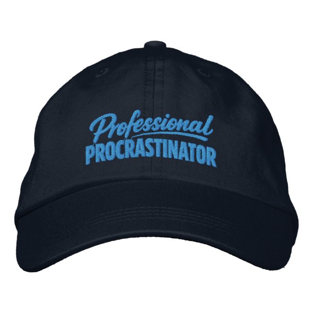 Professioneller Aufschieber Lustiger Humor Bestickte Baseballkappe (Vorderseite)