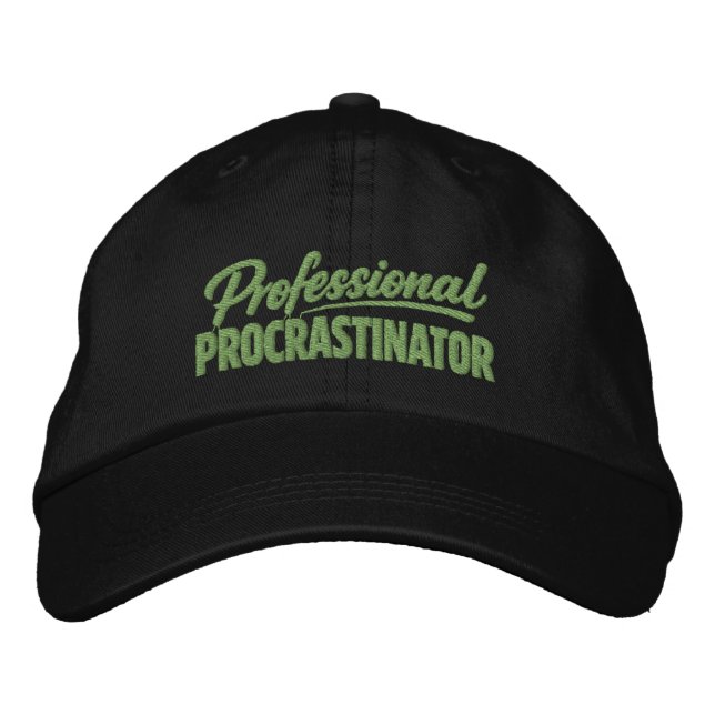 Professioneller Aufschieber Lustiger Humor Bestickte Baseballkappe (Vorderseite)