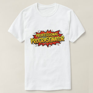 Professioneller Aufschieber Retro-Pop-Art-Comic T-Shirt