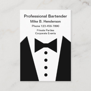 Professioneller Barkeeper oder Concierge Visitenkarte