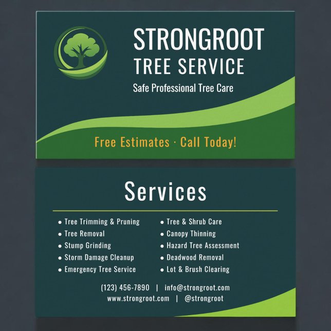 Professioneller Baumschnitt-Service Arborist Visitenkarte (Von Creator hochgeladen)