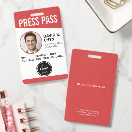 Professioneller benutzerdefinierter Pressepass-ID- Ausweis