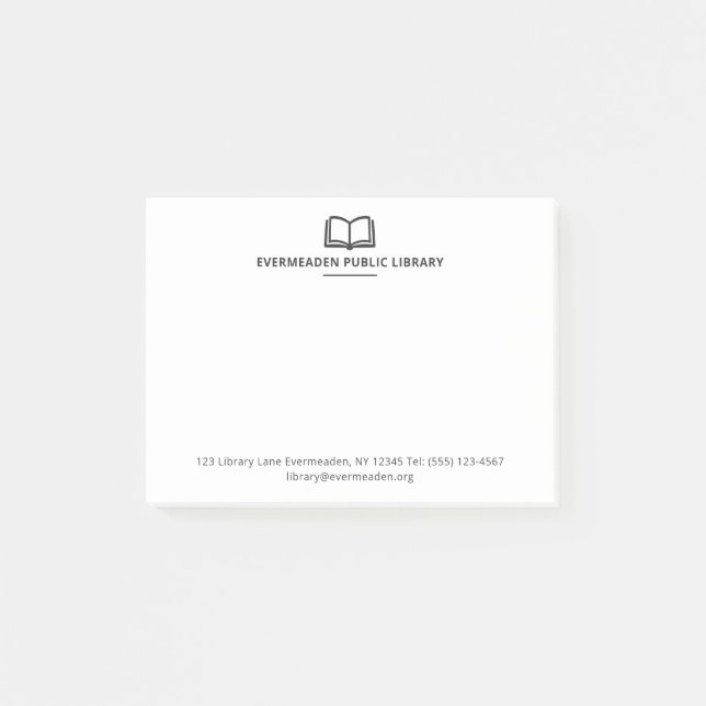 Professioneller Bibliotheksname Einfach  Post-it Klebezettel (Vorderseite)