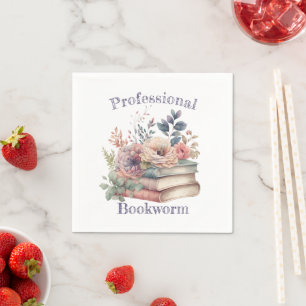 Professioneller Bücherwurm, Bücherliebhaber, Buchc Serviette