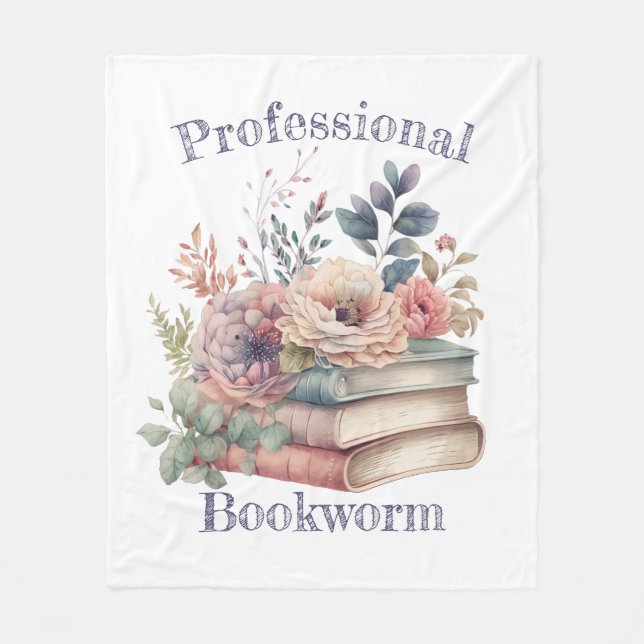 Professioneller Bücherwurm Fleecedecke (Vorderseite)