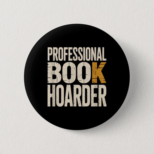 Professioneller Buchhorter Lustiges Lesen Buchwurm Button (Vorderseite)