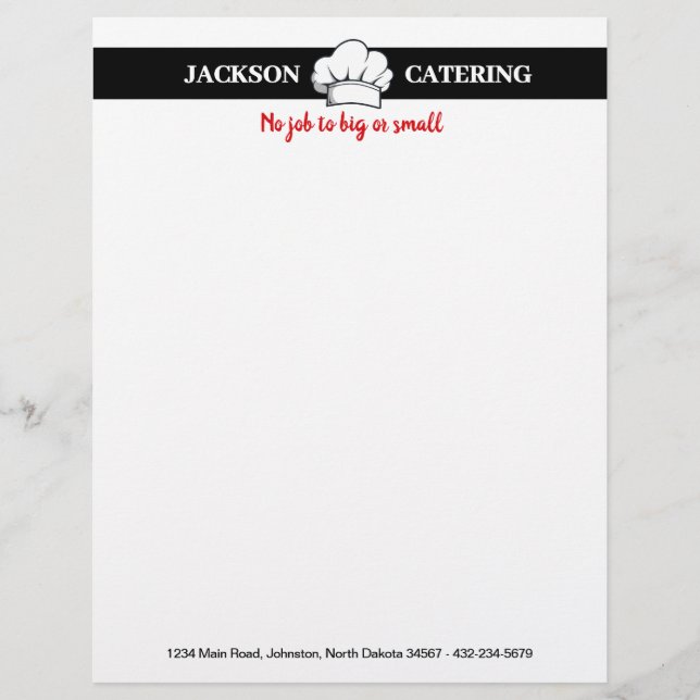 Professioneller Catering-Service Briefbogen (Vorderseite)