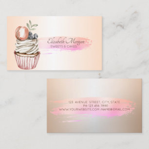 Professioneller Cupcake mit eleganter Pinselstrich Visitenkarte