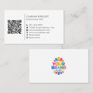 Professioneller einfacher Logo-QR-Code Visitenkarte