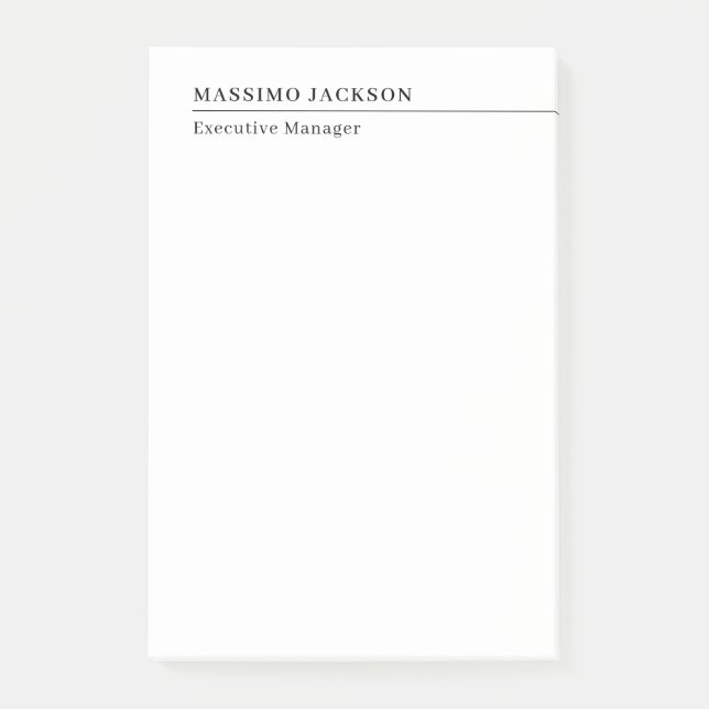 Professioneller einfacher minimalistischer moderne post-it klebezettel (Vorderseite)