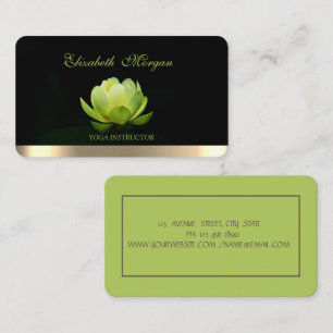 Professioneller Eleganter Grüner Lotus, Yoga Visitenkarte