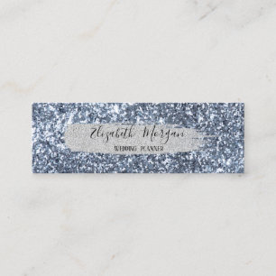 Professioneller Eleganter Silber Glitter Pinselstr Mini Visitenkarte