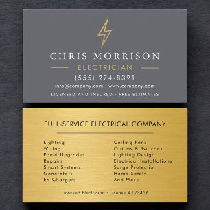 Professioneller Elektriker Industrial Gold Visitenkarte