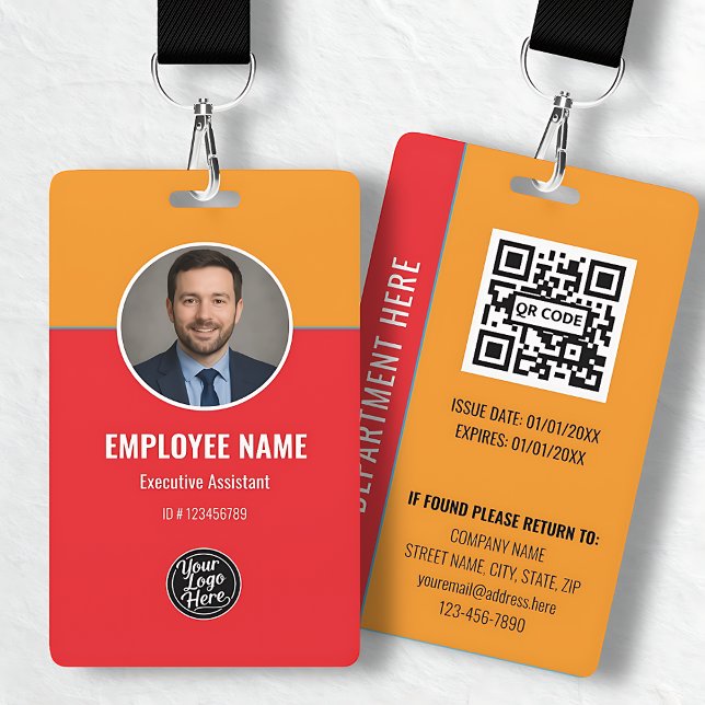 Professioneller Executive Assistant ID mit QR-Code Ausweis (Professional Executive Assistant ID with QR Code Badge)