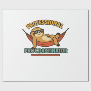 Professioneller Faulenzer Faultier Retro T-Shirt C Geschenkpapier