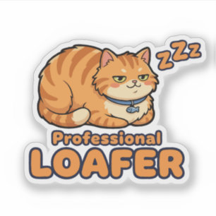Professioneller Faulenzer Lustige schlafende Katze Aufkleber