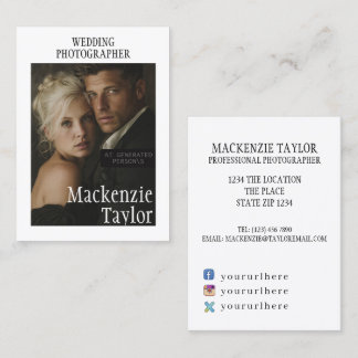 Professioneller Fotograf Personalisiertes Foto  Visitenkarte