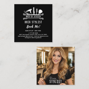 Professioneller Friseursalon Eleganter Salon Quadratische Visitenkarte