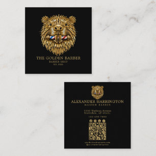 Professioneller Friseursalon Golden Beaver QR-Code Quadratische Visitenkarte