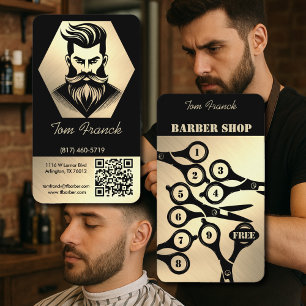 Professioneller Friseursalon Schwarz&Gold Treue un Visitenkarte