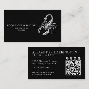 Professioneller Friseursalon Silber Skorpion Qr Co Visitenkarte