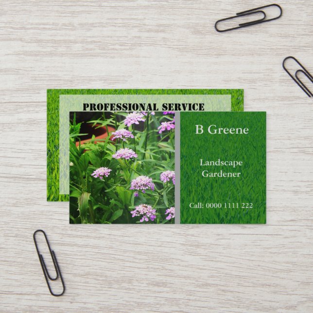 Professioneller Gartenservice Visitenkarte (Vorderseite/Rückseite Beispiel)