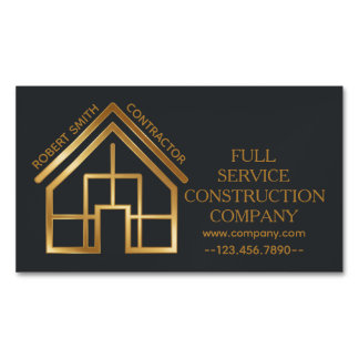 Professioneller Generalunternehmer Gold Haus Magnetische Visitenkarte
