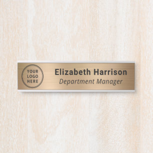 Professioneller Geschäftslogo-Name Gold Türschild
