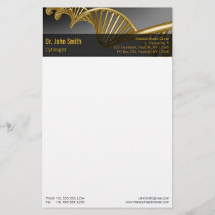 Professioneller Gold-DNA-Strang Luxus Medizin Briefpapier
