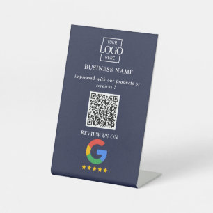 Professioneller Google Bewertungen QR-Code Firmenl Sockelschild