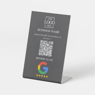 Professioneller Google Bewertungen QR-Code Firmenl Sockelschild