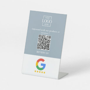 Professioneller Google Bewertungen QR-Code Firmenl Sockelschild