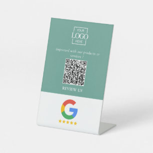 Professioneller Google Bewertungen QR-Code Firmenl Sockelschild