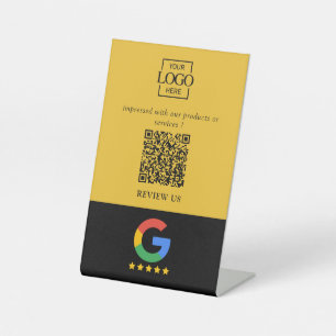 Professioneller Google-Bewertungen-QR-Code Firmenl Sockelschild