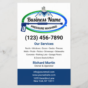 Professioneller grüner blauer Druckreinigungsservi Flyer