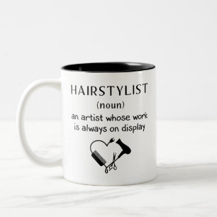 Professioneller Haar-Künstler, Friseur-Definition Zweifarbige Tasse