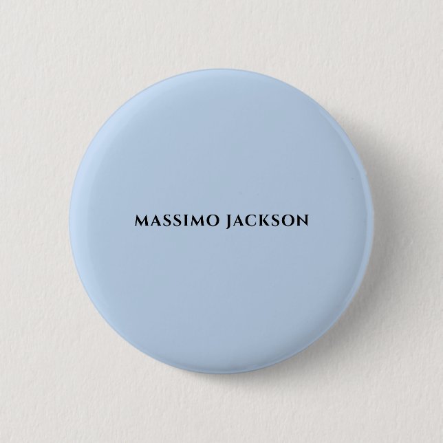 Professioneller hellblauer moderner minimalistisch button (Vorderseite)