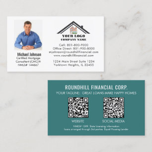 Professioneller Hypotheken-Foto-Logo-QR-Code Visitenkarte