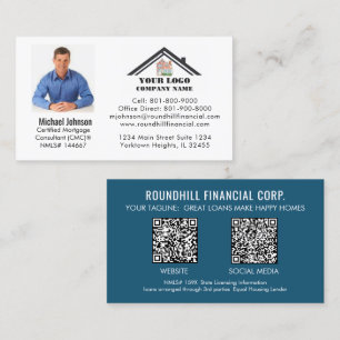 Professioneller Hypotheken-Foto-Logo-QR-Code Visitenkarte