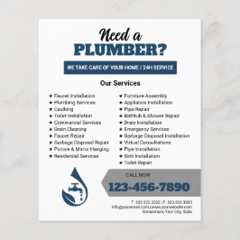 Professioneller Klempner-Service Wasser-Tropfen-Lo Flyer