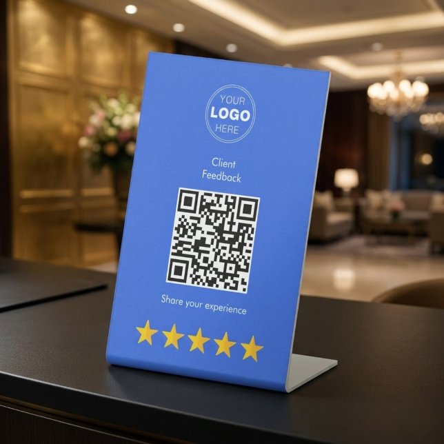 Professioneller Kundenfeedback-QR-Code Sockelschild (Boost Your 5-Star Reviews: Professional Client Feedback QR Code Pedestal Sign)