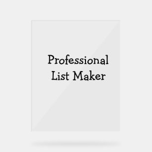 Professioneller Listen-Ersteller Acrylschild